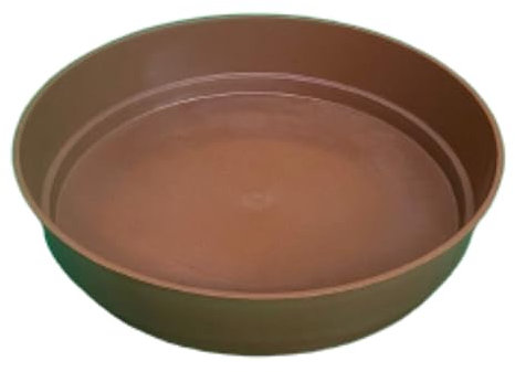 GROWMANIA Pack 10 Platos Redondos Terracota para Macetas Diámetro 24 cm - Plato Plástico para Maceteros Marrón