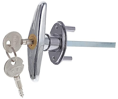 VILLFUL 1 Juego Cerradura De Puerta Abatible Montaje De La Manija En t Cerradura De Herrajes Para Cobertizo Kit De De Liberación Rápida Puerta De La Cochera Alambre De Acero Eje Largo