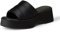Amazon Essentials Sandalia sin Cordones con Plataforma Mujer, Negro Satén, 37.5 EU