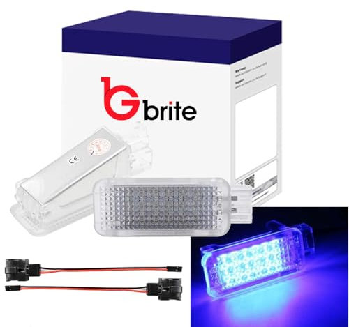 GBrite- 18 SMD LED Courtesy Lights Door Footwell Trunk Glove Box Lamp Compatible with Audi A1 A3 A4 A5 A6 Q5 Q7 R8 Interior Ambient Light (Blue)-2pcs