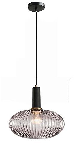 Glas Pendelleuchte, Industrial Vintage E27 Loft Bar Deckenleuchte Hängelampe, Esszimmer Schlafzimmer Küchen Kronleuchter (30cm, Schwarz)