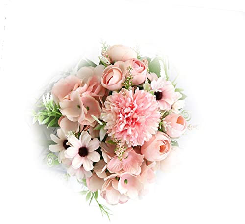 HERCHR Künstliche Hortensien-Blumenkugel, Künstliche Blumenkugeln, Tafelaufsätze, Künstliche Blumen, Seidenhortensien-Blumenkugeln, Künstliche Hortensien, Seidenblumen-Kugel-Arrangement(Rosa)