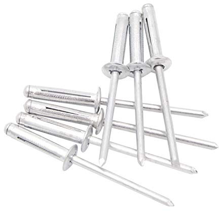 Verbindungselemente Niet 50 Stück 100 Stück Glühbirnen-Blindniete Aluminium offener Typ Blindniet Weiches Material Holz Kunststoff M4,8 Robust und langlebig (Anzahl der Teile: 100 Stück, Schaftlänge: