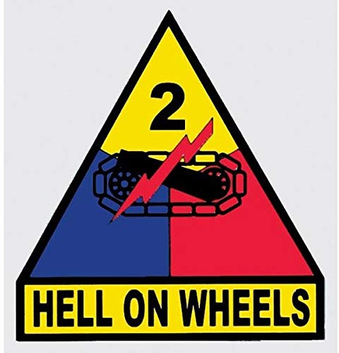Army 2nd Armored Division Hell On Wheels F930 Autoaufkleber Sticker 11 cm | Selbstklebende Folie für Fahrzeug und weitere glatte Oberflächen