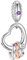 BIZK Herzen auf Herz Charm-Anhänger für Armband 925 Sterling Silber Charm Bead Pendant für Europäische Armbänder und Halsketten