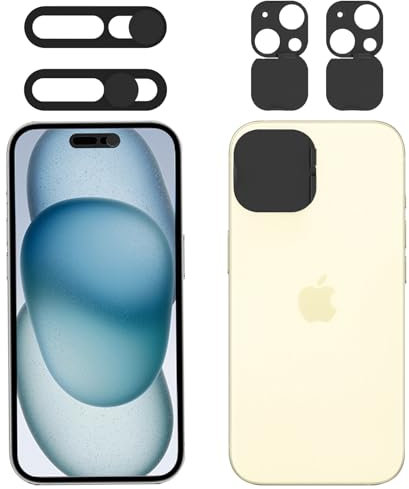 EYSOFT Privacy Cover Compatible for 15 /iPhone 15 Plus with Front Camera Cover,Protect Privacy and Security But Not Affect Facial Recognition-2Pack
