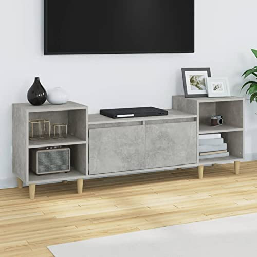 LAPOOH TV-Schrank Betongrau 160x35x55 cm Holzwerkstoff~TV Lowboard, Fernsehschrank, Fernsehtisch, Fernseher Schrank, TV Sideboard, TV Board, TV Cabinet, TV Bank, TV Kommode - 821192
