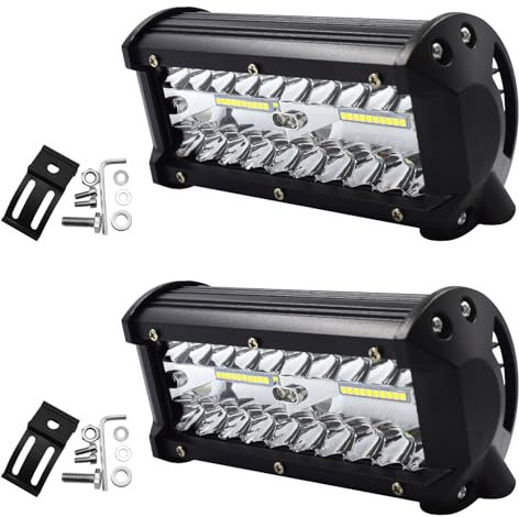 Vegena LED Arbeitsscheinwerfer,2 Stück Zusatzscheinwerfer,120W,12V/24V, 6000k Wasserdicht Rückfahrscheinwerfer,Offroad Flutlicht,Led scheinwerfer Für SUV Traktor,Auto,Offroad