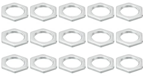 PATIKIL M20x1.5 Stahl Sechskantmuttern 15 Pack Metrische Gewinde Verzinkt Beschläge Muttern Schraube Bolzen Befestigungsteile für Lampen Maschinen Reparatur 3mm Höhe