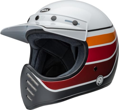 BELL HELMET MOTO-3 ROLAND SAND SADDLEBACK SATIN/GLOSS WHITE/BLACK M ECE6