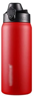 Water Bottle Botellas de agua de acero inoxidable, sin bola de mezcla ni batidor, estante superior, botella segura for deportes, Fitness, gimnasio, Camping, jarra de agua Bidon Ciclismo ( Color : Red