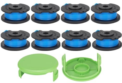 Eyoloty Fadenspule RAC125 5132002434 passend für Ryobi 18V ONE RLT1830H13 RLT1825Li und OLT1831S Rasentrimmer, 3,3 M Länge Ø 1,6 mm mit Spulenabdeckung(8 Spulen+2 Kappe)