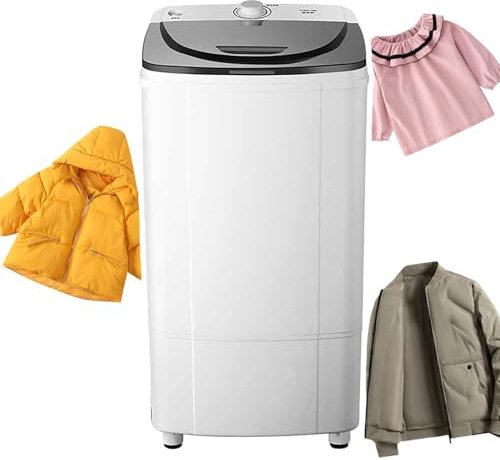 WhAeoy Gravity Drain Dryer, 2800 RPM Portable Clothes Dryer,Blue Light + Quality Motor+Stainless Steel Inner Cylinder,Energy&Power Saving Spinner, 10kg Spin Dryer,A
