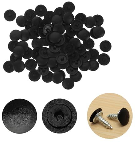 60Pcs Screw Caps Phillips Head Screw Cover Plastic Screw Protective Cover Snap-on Nut For Hiding Phillips Screws for Cabinet Shelves Wardrobe Furniture (Black)