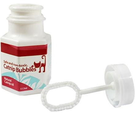Katzenminze Seifenblasen, 0,6 Unzen Flasche Mit Catnip Bubble Wand Geschmack Für Haustiere, Mit Katzenminze, Natürliches Haustierfreundliches, Duftendes Katzenspielzeug Für Kätzchen