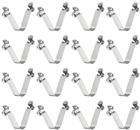 QUARKZMAN 16 Stück Doppelknopf Kajak Paddel Federclip 8x10x50mm 65Mn Federstahl V-förmige Hohle Lift Teleskopische Verriegelungsrohr Clips für Zelte Kajak Paddel Zeltstange