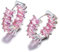 Mesovor Silberne Creolen Ohrringe mit Zirkonia für Damen und Mädchen, Versilberte Huggie Ohrringe, Schmuck für Party, Abschlussball (Rosa)