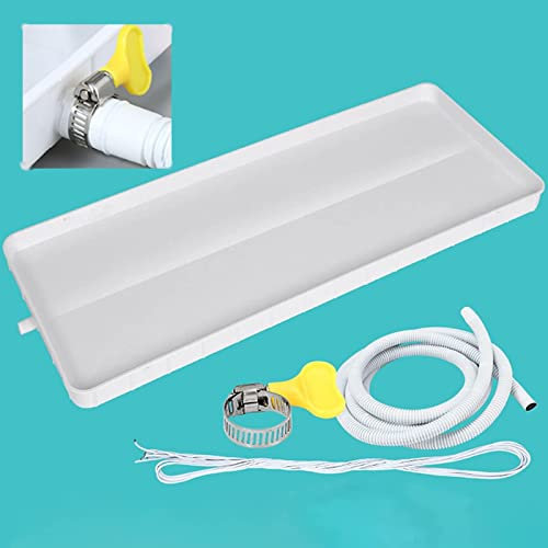 Air Conditioner Water Tray with Diversion Design, Air Conditioner External Unit Drip Pan with Drain Pipe Kit AC Drip Cushion Available in 1-2P and 3-5P Two Sizes (Color : 1-2P, Size : 4m Hose)