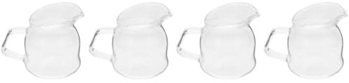 PRETYZOOM 4 Pièces tasse de lait Mini verre Petit pot à lait en verre Pot à crème en Tasse à lait en tasse de café pichet à miel en tasse transparente tasse à thé Un