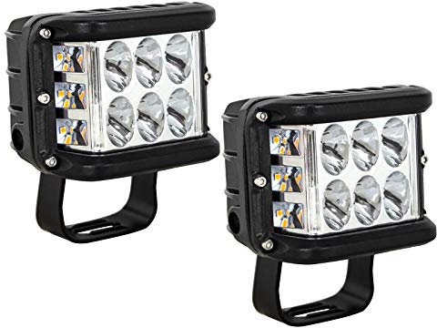 Willpower 2 pièces 4 Pouces 60W Stroboscopique Cube Barre LED, Phare LED 12v Spot pour Voiture 4x4 Camion Tracteur SUV Bateau