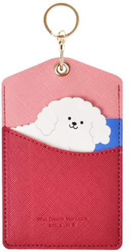 AXFEE Porte Badge avec Porte-cartes et Tour de Cou, Enrouleur, Carte Verticale Dure pour Bancaire, Bus, Clé, Identité (Peluche)