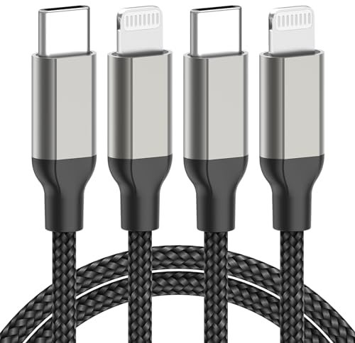 Acecene Lightning Kabel USB C [2 Pack], MFi Zertifiziert 2m Langes iPhone Ladekabel USB C Lightning Schnellladekabel Kompatible für iPhone 14 13 12 11 Pro Max X 8 7 6 Plus SE - Schwarz