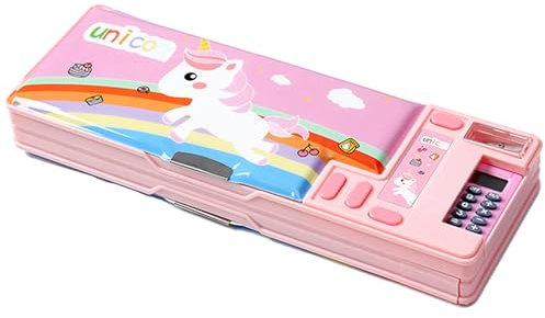 LilyBeauty Pop Up Multifunción Estuche para Niñas y Niños, Lindo Dibujos Animados Caja Organizador Papelería Sacapuntas Planificación Material Escolar para Niños PC50