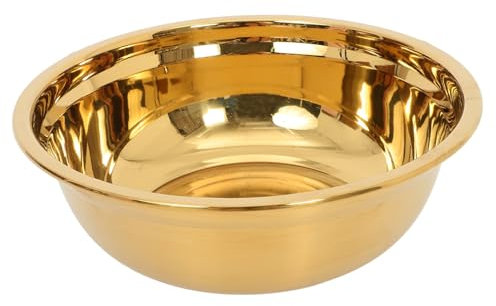 Hemobllo Dicker Edelstahl Waschschüssel Rührschüssel Rund Multifunktionales Küchen und Reinigungsbecken 30cm Gold
