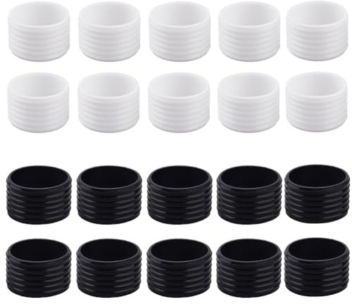 Hobbspring 20 Stück 2 Farben Tennisschläger Griffring 30mm Silikon Schläger Griffring Gummiring Mit Rutschfestem Badminton Schläger Fixring Griffband Für Badminton Baseballschläger