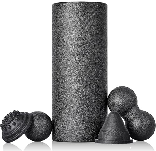 Rouleau de Fitness 5-T - Balle de Fascia Blackroll en Mousse Avec Balle de Fascia, Petit et Double Balle de Déclenchement Pour le Yoga, l'entraînement des Muscles Noir