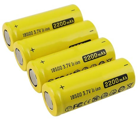 TLYA Batterie 3.7V 2200Mah 18500, Rechargeable pour Les Gadgets Électroniques À Télécommande De Lampe d'urgence De Lampe De Poche.,4pcs