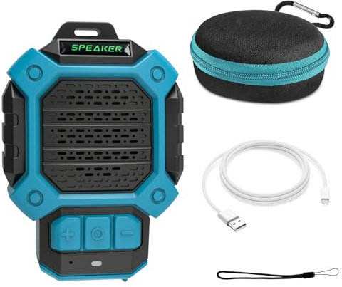 QUPERR Mini altavoz Bluetooth con clip, correa de transporte e imán, Bluetooth 5.3, protección IP56, altavoz portátil con micrófono integrado, caja Bluetooth, pequeña caja para exteriores