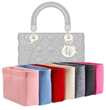 Xoppia Taschen-Organizer, kompatibel mit Dior Large Lady Bag Filzeinsatz Liner für Frauen Tote Handtasche (Schwarz, Stil A: Belichtung)
