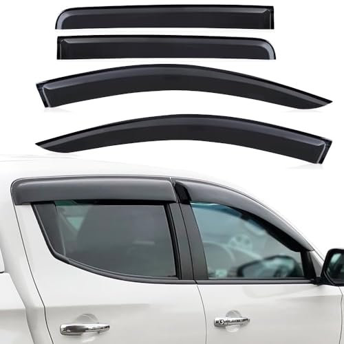 CWMMS Windabweiser für Mitsubishi L200 Triton 2015-2023, Autofenster-Windabweiser Regenschutz Wetterschutz Abdeckungen Schutz Sonnenblende Autozubehör