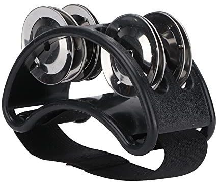 CHICIRIS Durevole Shaker Shaker Foot Tamburo Set Jingle Bell per Suonare la Batteria o la Chitarra (BLACK)