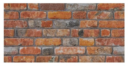 K&B Panels 3D Wall Panel, Rustic Brick Effect Styrofoam Wall Panelling, Lightweight, Easy to Install, Dual Insulation to Reduce Acoustic Noise, Indoor & Outdoor (Rustic Urban Orange) (1 Panel)