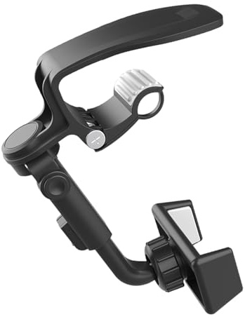 Genérico Sun Visor Phone Holder - Rotatable ABS & Silicone Clip Mount
