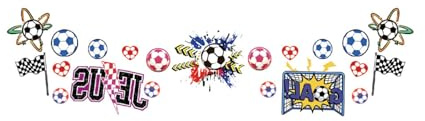 Fußball Tattoo Kinder, Wasserfarben Fake Tattoos Sticker Temporäre Cartoon-Fussball-Serie Tattoosticker 2026 Football Weltmeisterschaft Dekoration & Geschenke für Fußballfan Partys