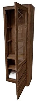 MASSIVMOEBEL24.DE Toronto Vitrine 70x145x40 Sheesham/Palisander Größen, Farbe:Dunkelbraun gebeizt, Größe:70x40x202 cm (BxTxH)