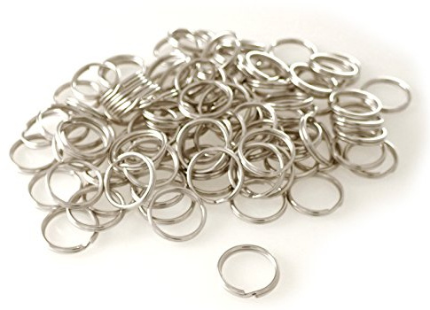 van den Heuvel | 100 Stahl Schlüsselringe 15mm Durchmesser | kleiner Schlüsselanhängerring gehärtet/vernickelt | langlebiger Schlüsselanhänger zur Schlüsselorganisation | Made in Germany
