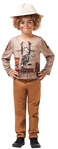 Rubie's Generic Official, Dino-Forscher Kostümset, Safari, Dschungel, Zoowärter, Kinderkostüm, Größe Medium 5-6 Jahre, Kinder Einheitsgröße, mehrfarbig, 640787M. Halloween