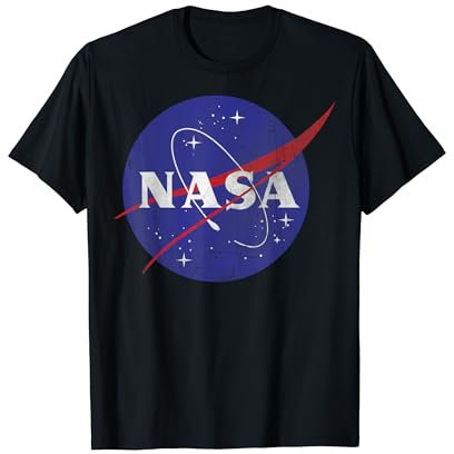 NASA Classic Blue Logo Distressed Vintage Graphic T-Shirt T-Shirt