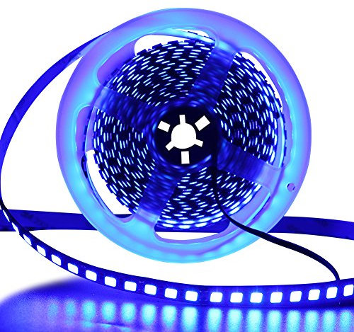 XUNATA LED Strip 5M, LED Streifen SMD 5054(Heller als 5050) Blau LED Lichtband IP65 Wasserdicht Selbstklebend LED Bander, Ideal für Garten, Weihnachten, Küche, Party (Blau)