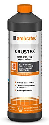 Ambratec CRUSTEX SPEZIAL REINIGUNGS KONZENTRAT 1000ml, Grill Pfanne Fritteuse Bleche Ruß Harz Wachs Fett Industrie Werkstatt