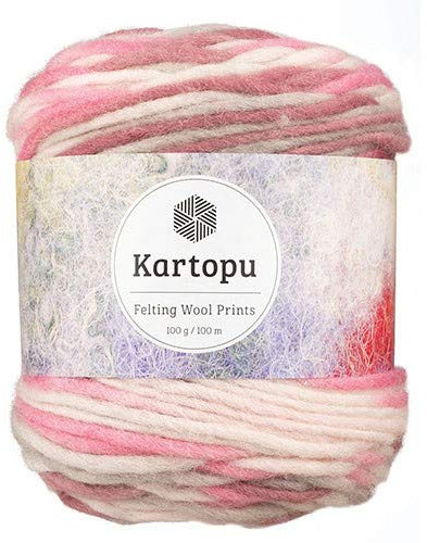Filzwolle 100gr Knaul,uni+Color,100m Lauflänge, 100% Schurwolle, Mengen und Farbe frei wählbar (3156 rosa color)