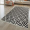 TT Home Handgewebter Fransen Trend Teppich Moderne Marokkanische Muster Schwarz Weiß, Größe:80x150 cm