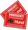 Goodvia Freilaufender Hund Schild Metall 20 * 30cm, 2 × Achtung Hunde Schild Vorsicht Freilaufender Hund Aluminium Reflektierendes Schilder Warnung vor Dem Hund, Innen und Außen Anwendbar