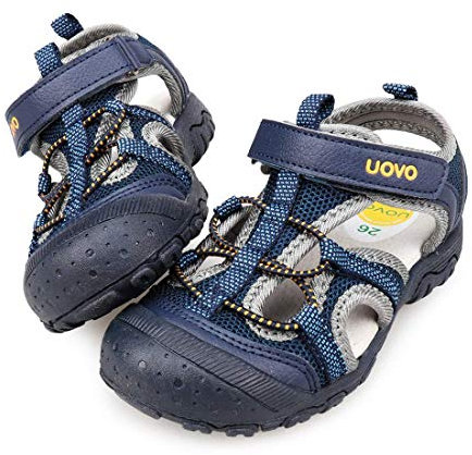 UOVO Garçons Sandales Trekking Randonnée Enfants Sandales Extérieur Sandales À Bout Fermé Chaussures D'été Sportives Bleu 25