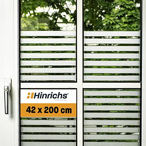 Hinrichs Vinilos para Cristales 42x200cm - Vinilo Adhesivo Cristal en Mate - Vinilo para Vidrios Vinilo Adhesivo Translúcido - Vinilo Espejo para Ventanas - Vinilo Adhesivo Espejos Incluso Rasqueta