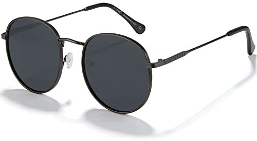 Cyxus Sonnenbrille Runde Herren Damen Retro Polarisiert Sonnenbrille Outdoor UV 400 für Fahren Angeln Reisen(1003 Schwarz